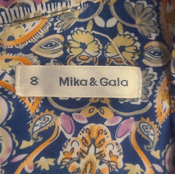 Mika & Gala Paisley Multucolor Print Midi Tunic Style Dress, 8 Medium - Picture 4 of 6